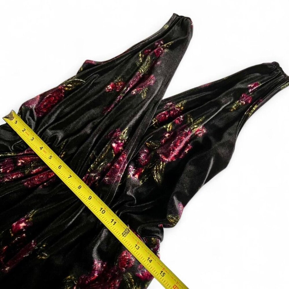 Xhilaration Floral Black Velvet Jumpsuit - Picture 5 of 7